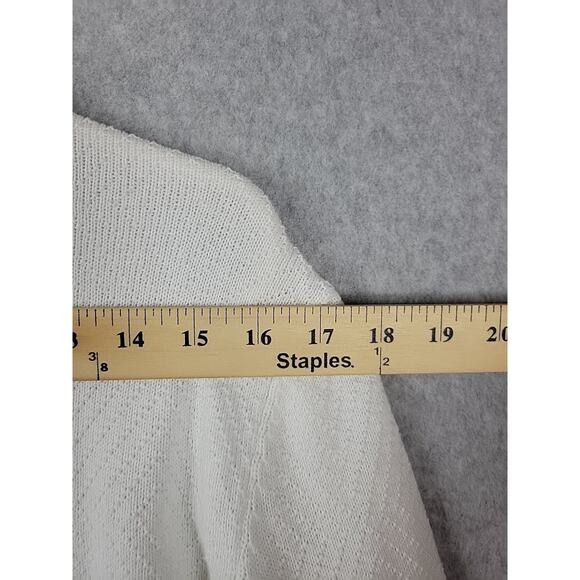 Ben Sherman White Knit LS Diamond Textured Crewneck Sweater Men's Medium - Picture 10 of 12